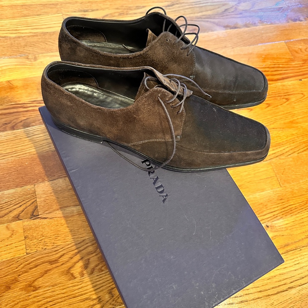 Prada Derby men’s suede shoes - 9.5 - Picture 2 of 11